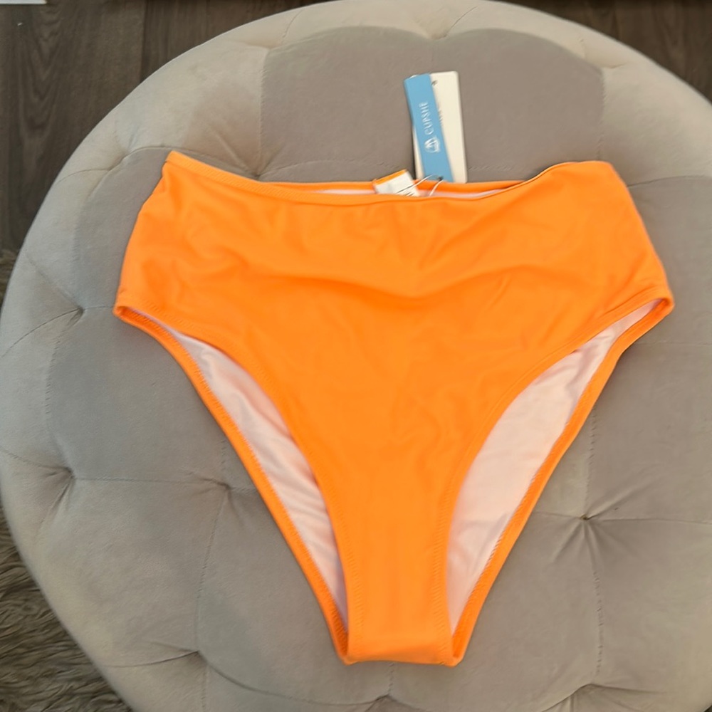 Cupshe - High Rise, Bikini Cut Orange Swim Bottoms - M - NWT